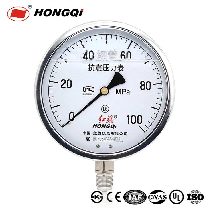 Hongqi Industrija 150mm Novi tekućina od nehranjivog čelika Punjeni tlak